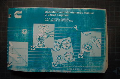 Cummins Diesel C Engines Operation Operator Owner Maintenance Manual book guide