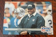 ART SHELL LA RAIDERS SIGNED AUTOGRAPHED 1992 NFL PRO SET CARD #216