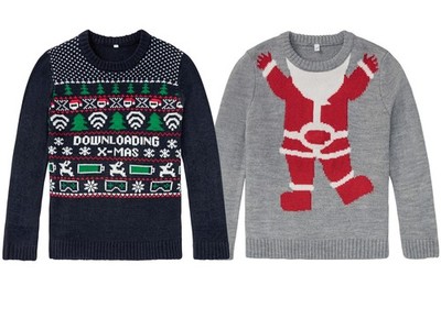 Pepperts Jungen Weihnachstpullover Pullover mit Leds Leuchteffekt Sound X-mas