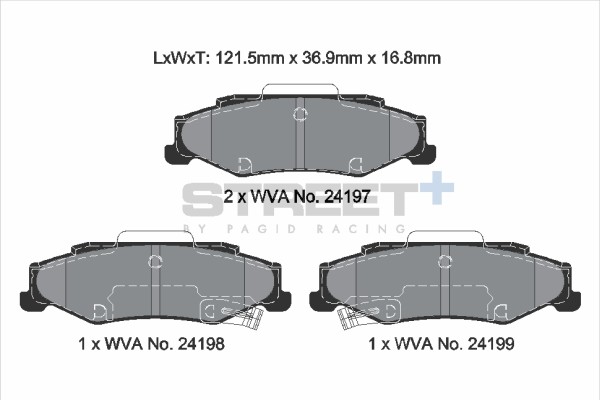 BremsbeläGe Cadillac XLR 4.4 Bj. 03/04–09/09 KW 331 PS 450 - Pagid Racing Street-image