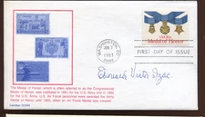 Edouard Victor Izac US Navy WW1 MOH Recipient German POW Signed Cover DC3875