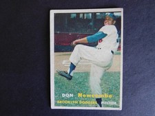 DON NEWCOMBE BROOKLYN DODGERS 1957 TOPPS CARD#130