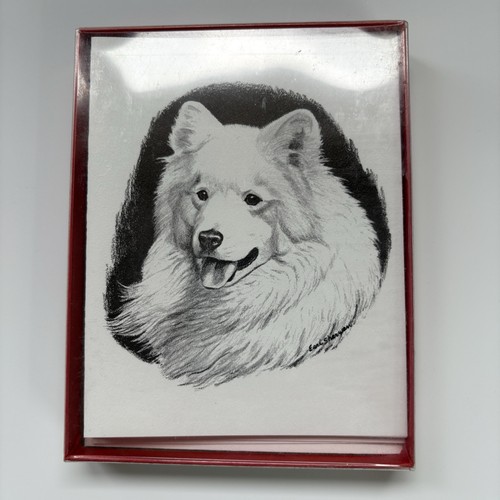 Samoyed Dog Portrait Note Cards Artist Drawing Earl Sherman Blank Set Of 8