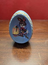 vintage Easter decoration bunny painting an Easter egg Byron Molds '76 Signed