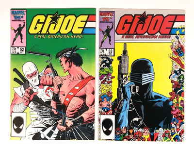 G.I. Joe A Real American Hero #52 & #53 (1986) Hama Stormshadow Snake Eyes VF/NM