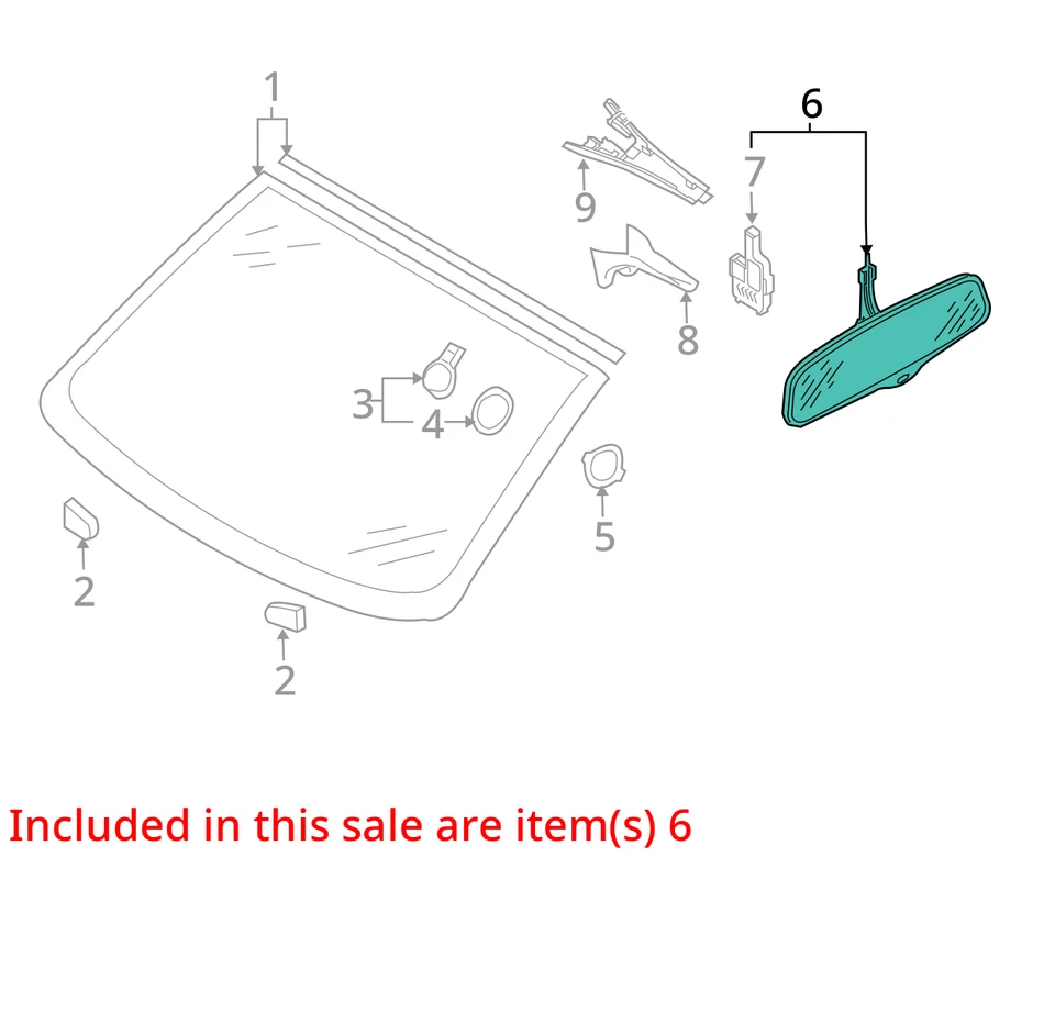 Rear View Mirror Automatic Dimming With Compass Fits 05-12 AUDI A6 2139883 Foto 3 de 4