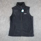Columbia Vest Womens Medium Black Sawyer Rapids 2.0 Fleece Full Zip Hiking NWT