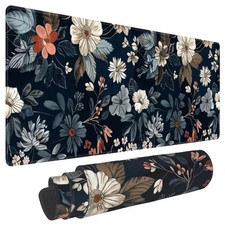Dark Flower Large Mouse Pad,Gaming Keyboard Desk Pad,Extended Mouse Mat Non-S...
