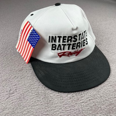 Vintage Interstate Batteries Racing Snapback Hat Winston Motorsport White Black