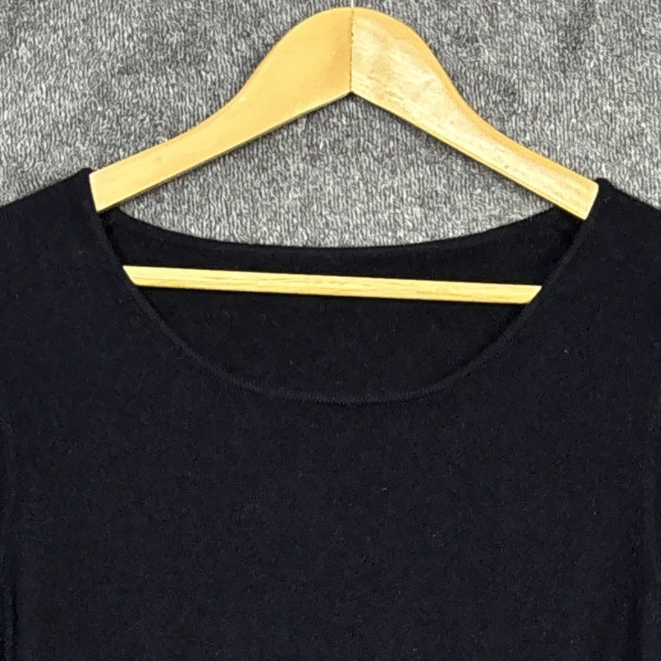 Suéter Kinross 100 % cachemir manga corta negro para mujer pequeño ligero Foto 4 de 4