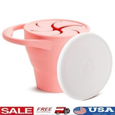 Collapsible Toddler Snack Catcher Cup Silicone Spill Proof Travel Food Container