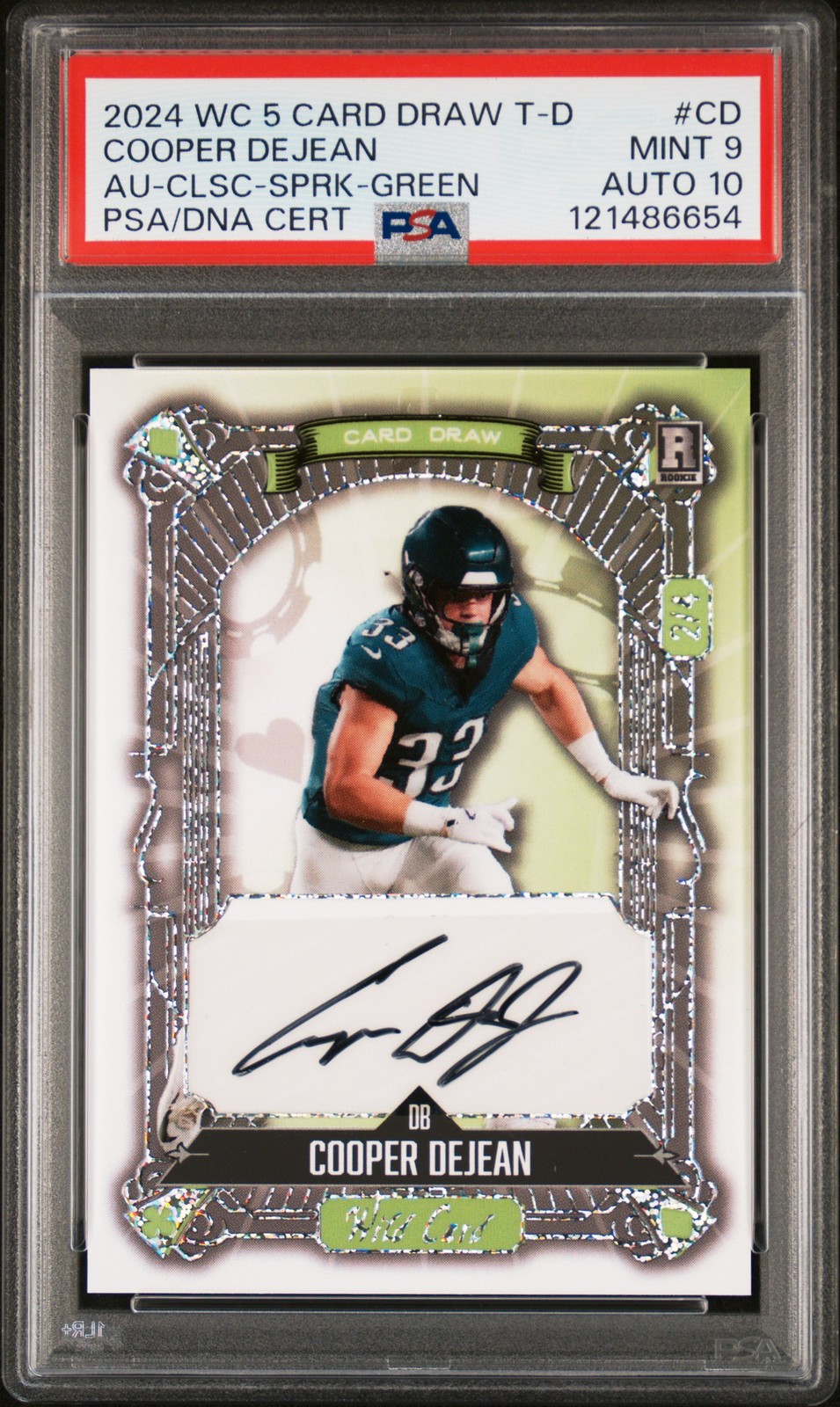 Cooper DeJean Wild Card 5 Card Draw Hobby Autographs #CD Classic-Sparkles Foil-Blue/Green