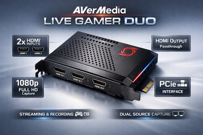 AVerMedia Live Gamer Duo Capture Card 2 Eingänge | Streaming Video Aufnahme Kart