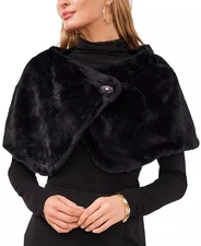 MSK Women's Faux-Fur Black Medium