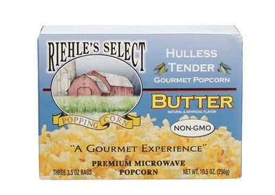 Riehle's Select Popping Corn Hulless Butter Microwave 3.5 Ounce (Pack of 3)
