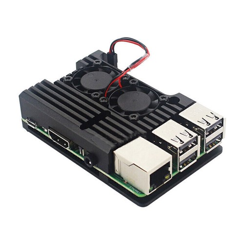 Metal Armor Case Shell Box with Dual Fan Heatsink For Raspberry Pi 4 Model B 4B - Picture 6 of 10