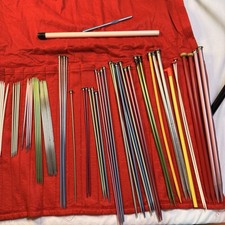 58 VINTAGE KNITTING NEEDLES LOT. Sizes 3 Through 15 Metal And So Me Plastic.