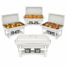 9QT Chafing Dishes for Buffet 2/4/5 Pack, White Maifanite-Coated Stainless Steel