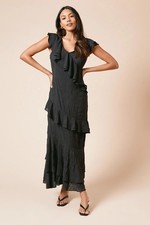 Dorothy Perkins Black Midi Dress Womens Occasion Dresses