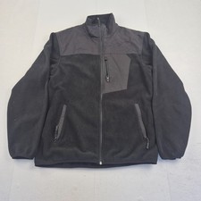 SITE Fleece Medium Black Mens Zip Pockets Mock Neck Jacket Coat