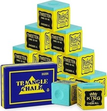 12 x Snooker Chalk for Pool Cue, No-Slip Cue Chalk Set for Professional