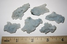 6 BEAUTIFUL RARE NATURAL ROUGH BLUE CHALCEDONY CRYSTAL CLUSTERS INDIA 30grams 3