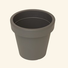 Aura Large Round Plastic Plant Pot, Anthracite/Stone Grey Planter 29/39cm