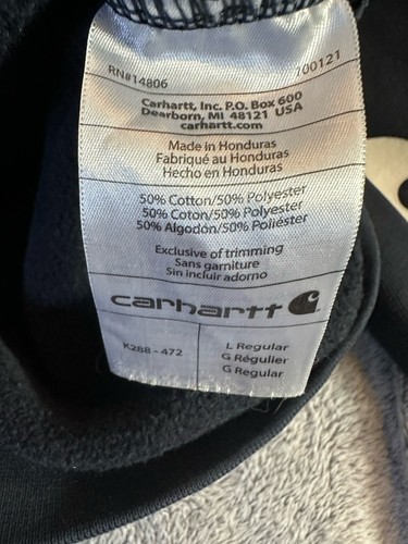 Carhartt Hoodie Sweatshirt Men’s Size L Navy Original Fit Workwear EUC - Picture 4 of 5