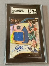 Dirk Nowitzki Auto Game Used Worn Jersey Patch /99 SGC 9 Autograph 10 Select HOF