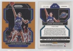 2021-22 Panini Prizm Orange Prizm /49 John Stockton #267 HOF