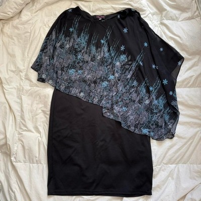 Hanna Nikole Y2k floral cape bodycon dress women s XXL fairy whimsical flowy
