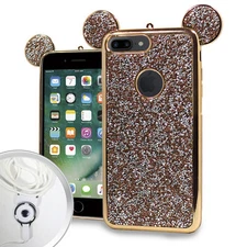 GSA Giltter Teddy Case For iPhone SE (2022-20), 8, 7 (4.7") Gold