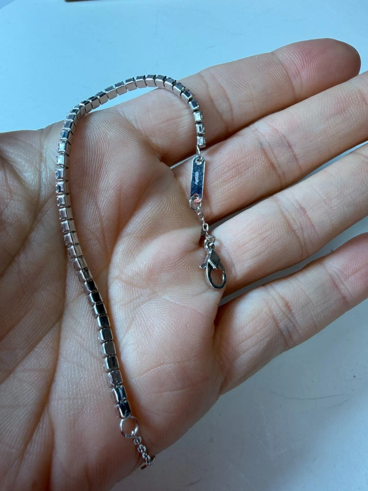 Pulsera Anna Zuckerman Tenis Transparente Plata de Ley 925 7 pulgadas Foto 4 de 4