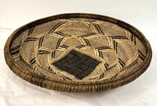 Large Zulu Basket Handmade Traditional Dish Bowl African 16" W Authentic