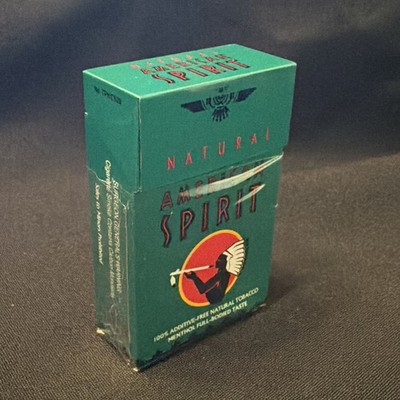 American Spirit Menthol Commemorative Pack Tin Dark Green Excellent Condition