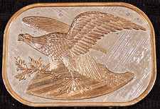 Vintage Goldtone Belt Buckle: American Bald Eagle on Shield