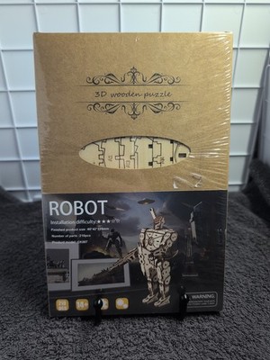 210 PCs 3D Wooden Puzzle Robot Model DIY.