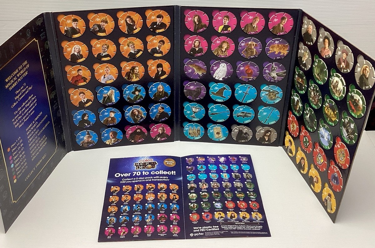 Coles Harry Potter Magical Discs Full Complete Set 72 Discs Album
