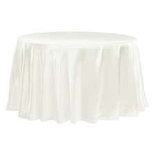 Ivory Round Bridal Satin Tablecloth 120 Inches Special Event Linen