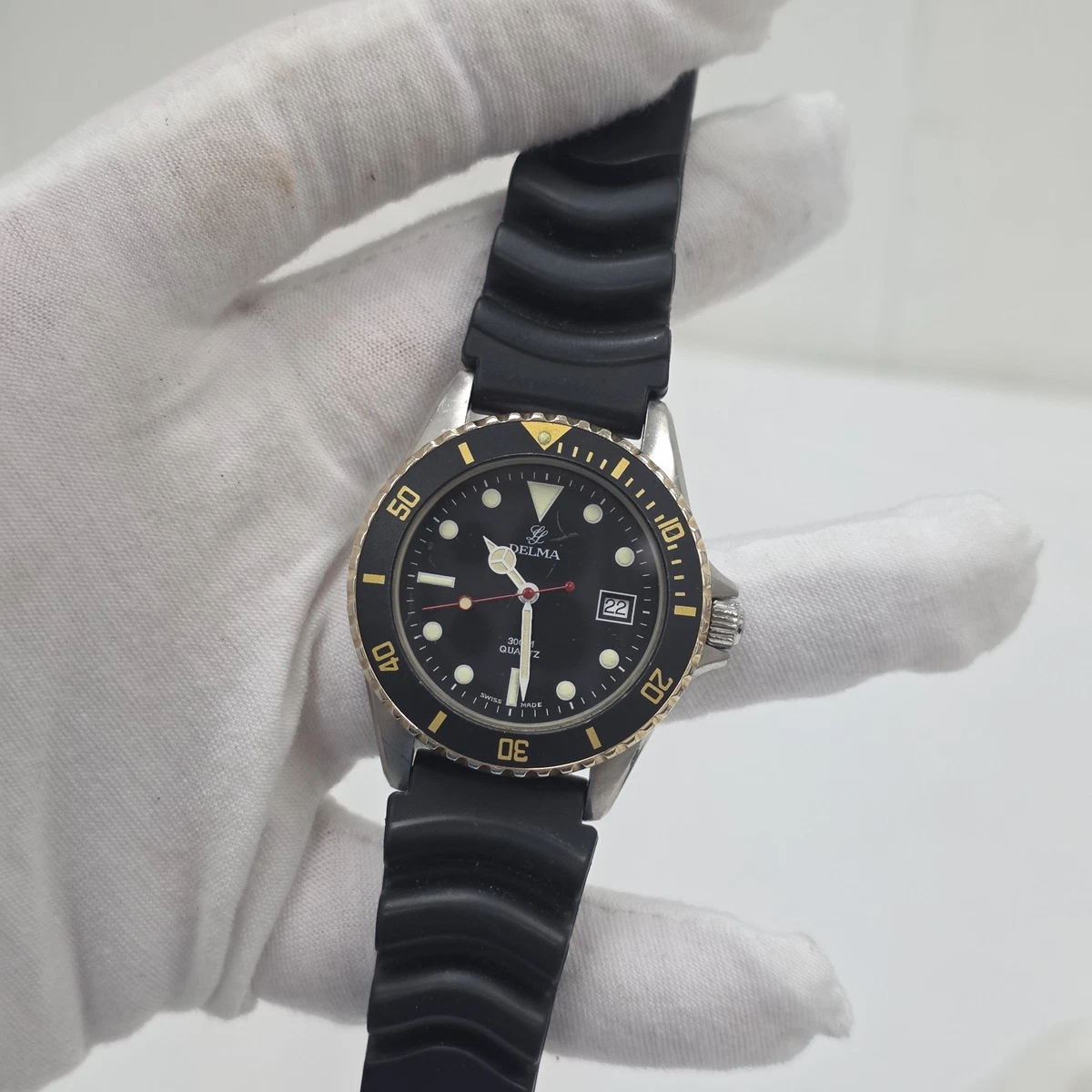 Delma 467.423Y Women Watch 24mm MOP Dial Black Leather Swiss New Battery Delma Women Analog Wristwatches for sale | eBay main image 4