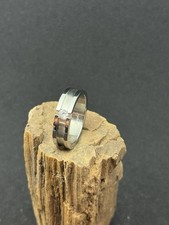 Floating CZ Open Face Ring Stainless Steel 6mm Matte and High Polish Finish