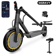 350W E Scooter w/Seat & Phone Holder 19 MPH, 21-Mile Range,Cruise Control, w/APP