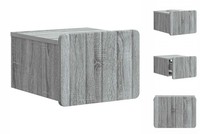 Nachttisch HäNgend Nachtschrank Nachtkommode Graues Sonoma 33X34,5X24 Cm