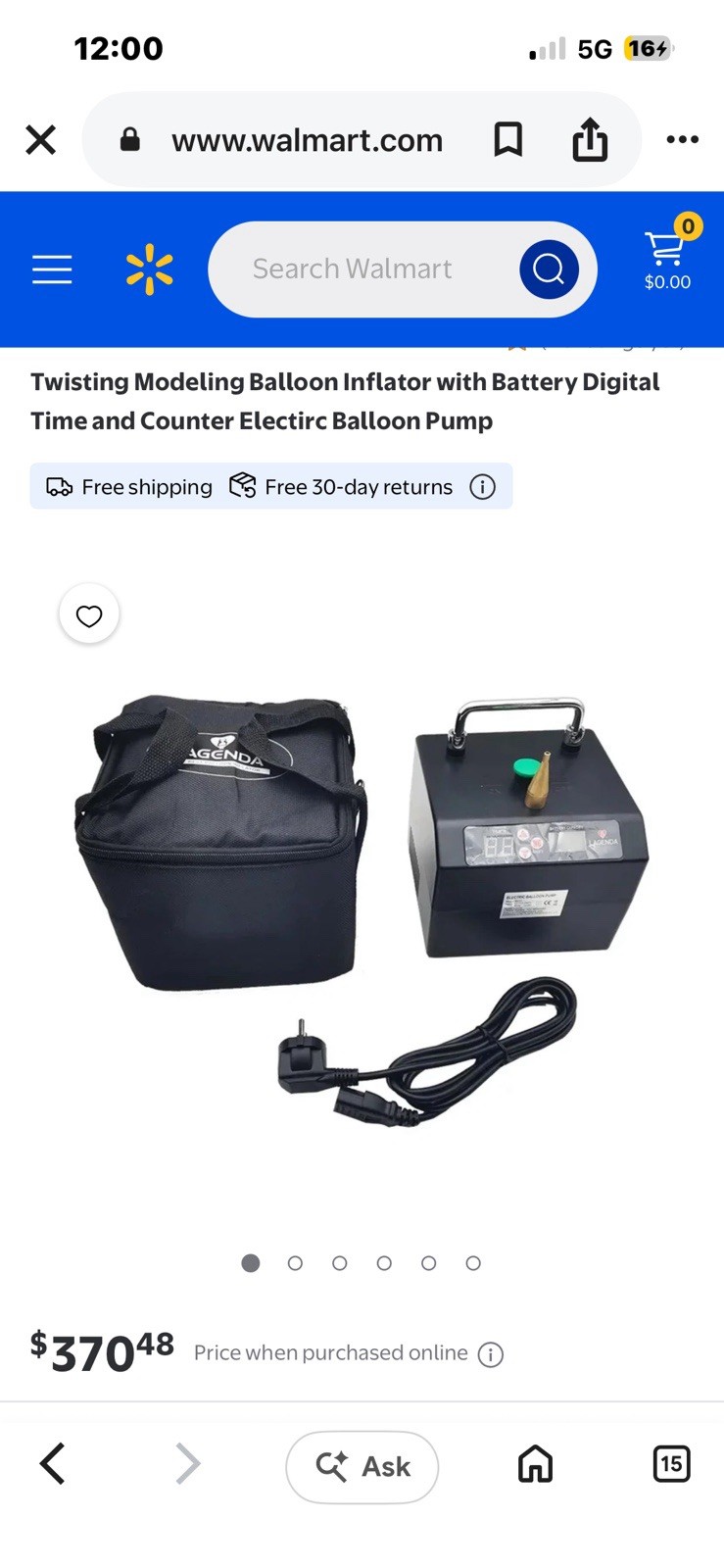 B231 Portable Electric Balloon Pump Inflator Party Air Blower Electric Machine