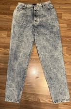 Sasson Vintage High Waist Mom Jeans Acid Wash Blue 100 Cotton Size 17/18