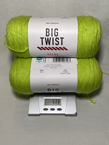 Big Twist Value Slime 380yd 170g Lot Of 3 NEW - Picture 3 of 3
