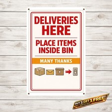 Package Delivery Notice Metal Sign Home Entrance Safety Wall Plaque 8x12