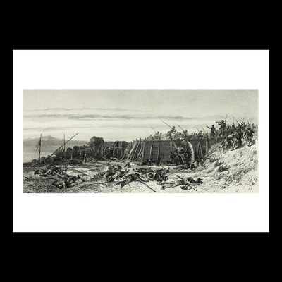 Lalaisse after Raffet - Capture of Bastion no. 9 (1860) A5 Art Card Print