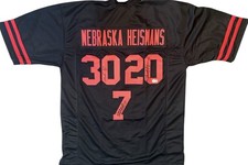 Nebraska Cornhuskers Heisman Signed Black Custom Jersey Beckett Rozier Rodgers