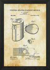 Gun Powder Keg Patent 1909 Framed Wall Art Poster Canvas Print Picture